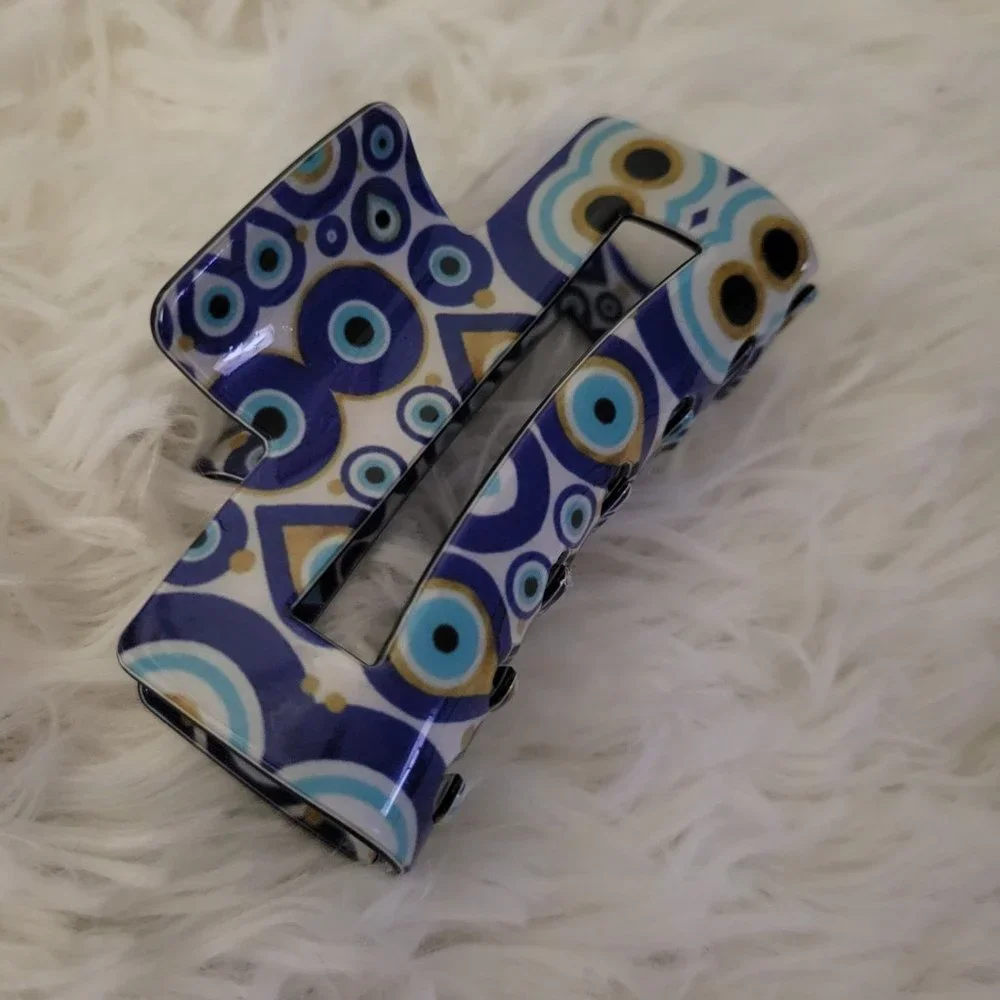 Evil Eye Design Claw Hair Clip